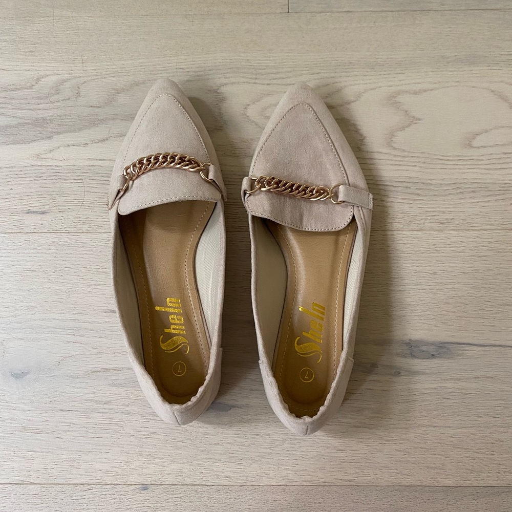 Beige flats